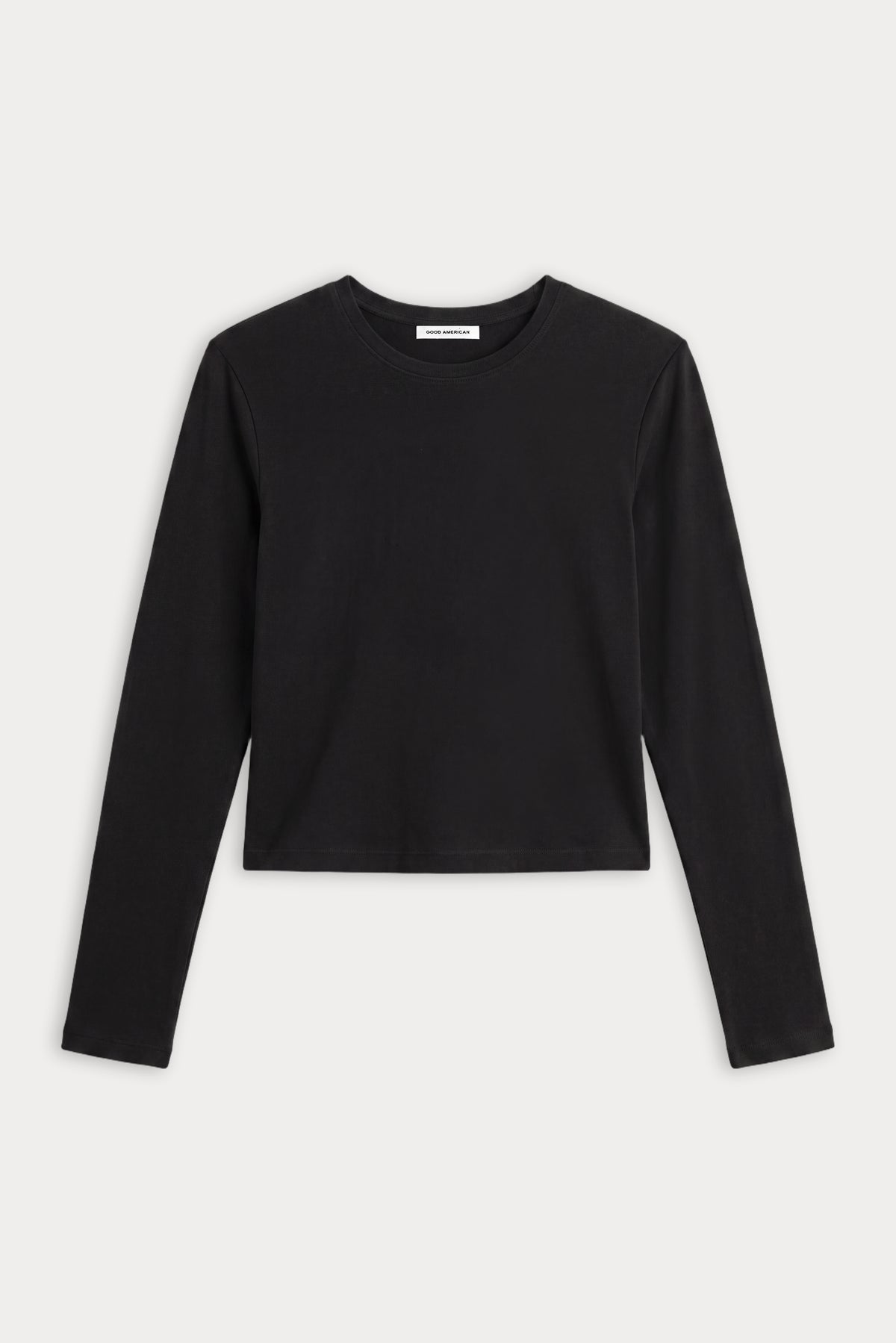 THE LONG SLEEVE BABY TEE | BLACK-5 | GOOD AMERICAN | FLAT