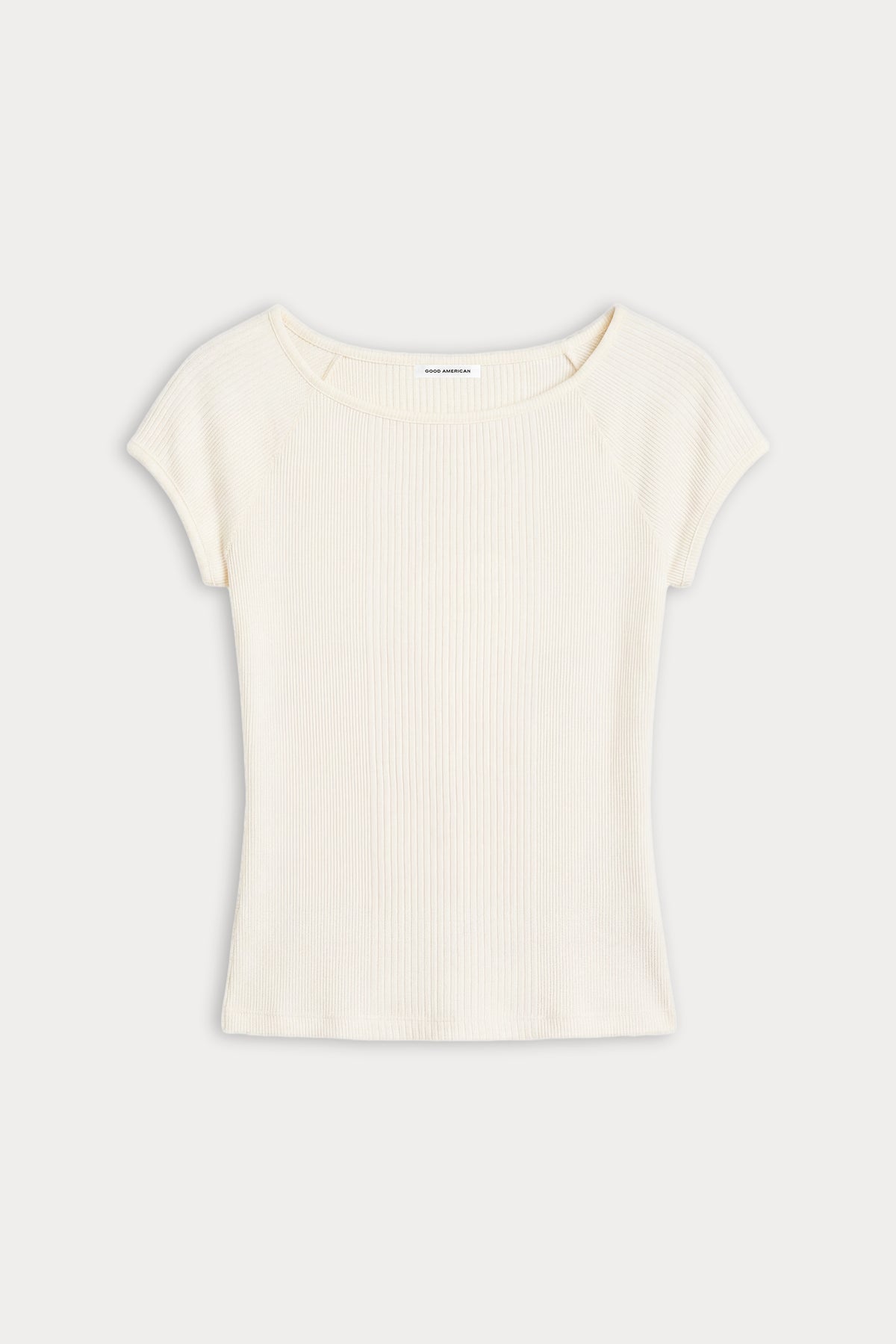THE VARIEGATED RIB TOP | CHALK-6 | GOOD AMERICAN | FLAT