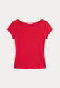 THE VARIEGATED RIB TOP | CRIMSON ROSE-6 | GOOD AMERICAN | FLAT