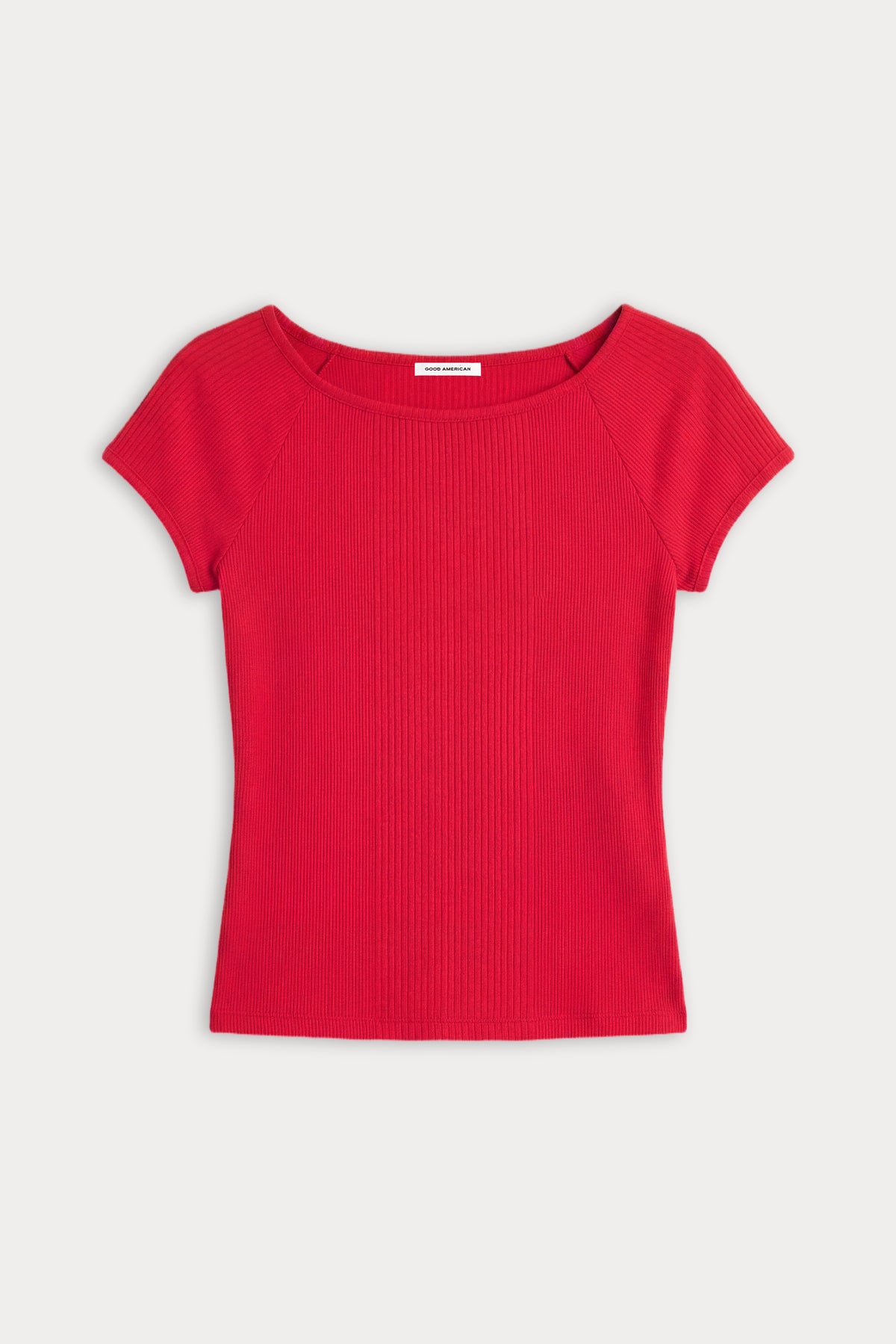 THE VARIEGATED RIB TOP | CRIMSON ROSE-6 | GOOD AMERICAN | FLAT
