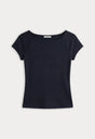 THE VARIEGATED RIB TOP | NEW NAVY002-6 | GOOD AMERICAN | FLAT