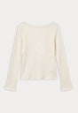 THE VARIEGATED RIB LONG SLEEVE TOP | CHALK-6 | GOOD AMERICAN | FLAT
