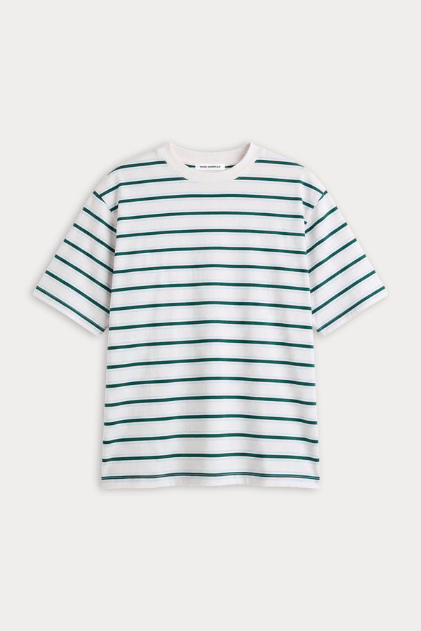 THE BODEGA TEE | FOREST MULTI STRIPE-6 | GOOD AMERICAN | FLAT