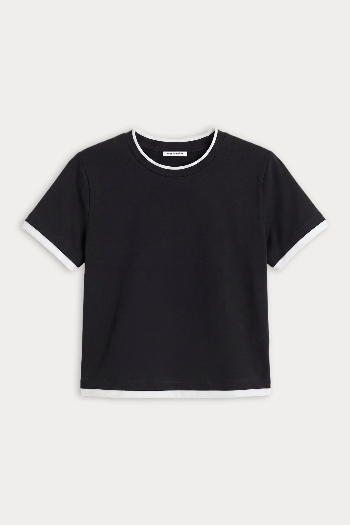 THE LAYERED TEE | BLACK-6 | GOOD AMERICAN | FLAT