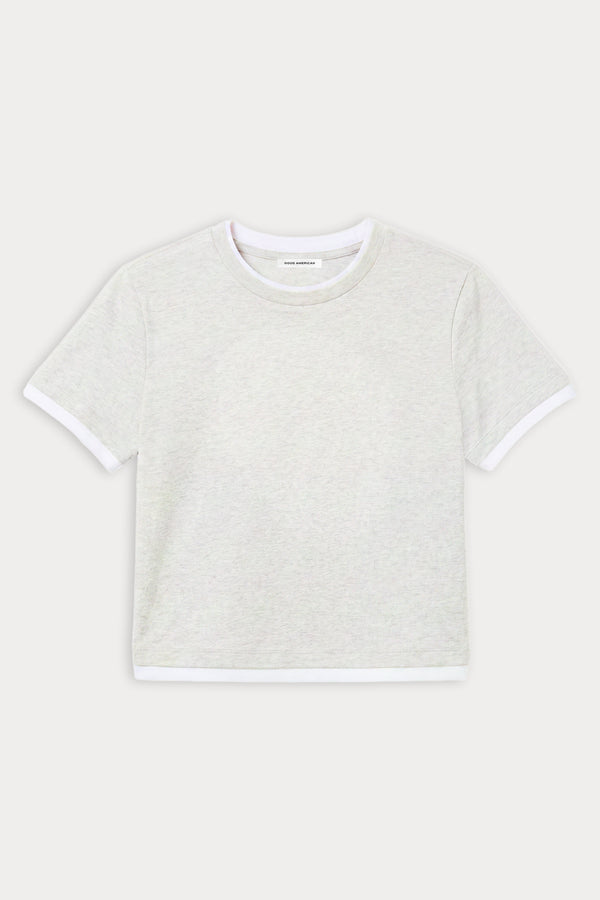 THE LAYERED TEE | VINTAGE GREY-6 | GOOD AMERICAN | FLAT