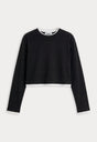 THE LONG SLEEVE LAYERED TEE | BLACK-6 | GOOD AMERICAN | FLAT