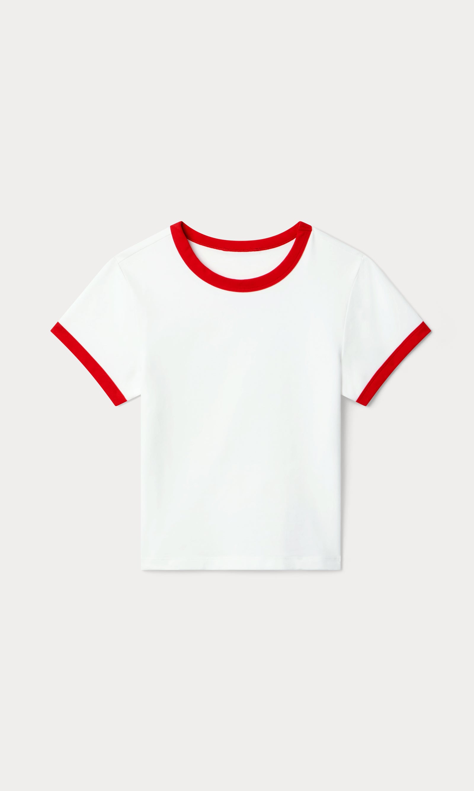 GOOD AMERICAN THE RINGER BABY TEE | WHITE T-SHIRT | FLAT