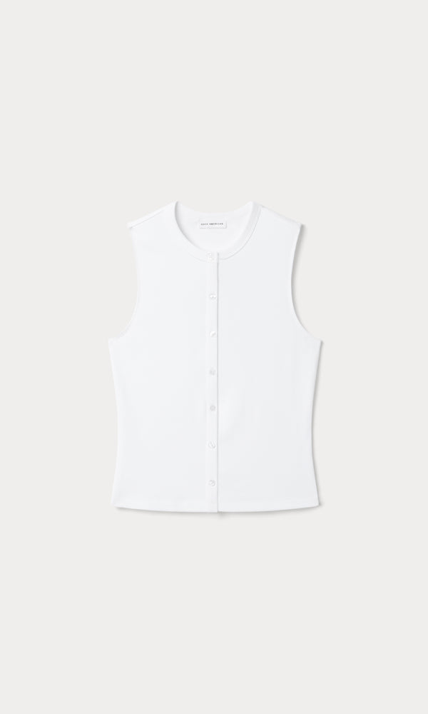 THE RIB SPLAY TOP | WHITE