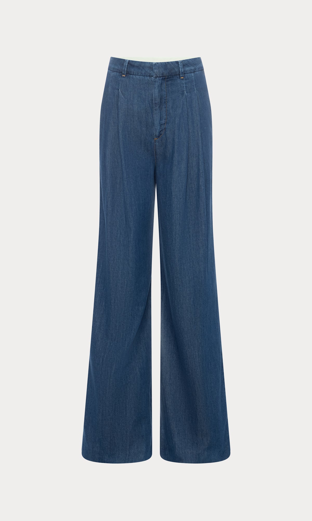 PLEATED HIGH WAISTED WIDE LEG TROUSER | INDIGO1187