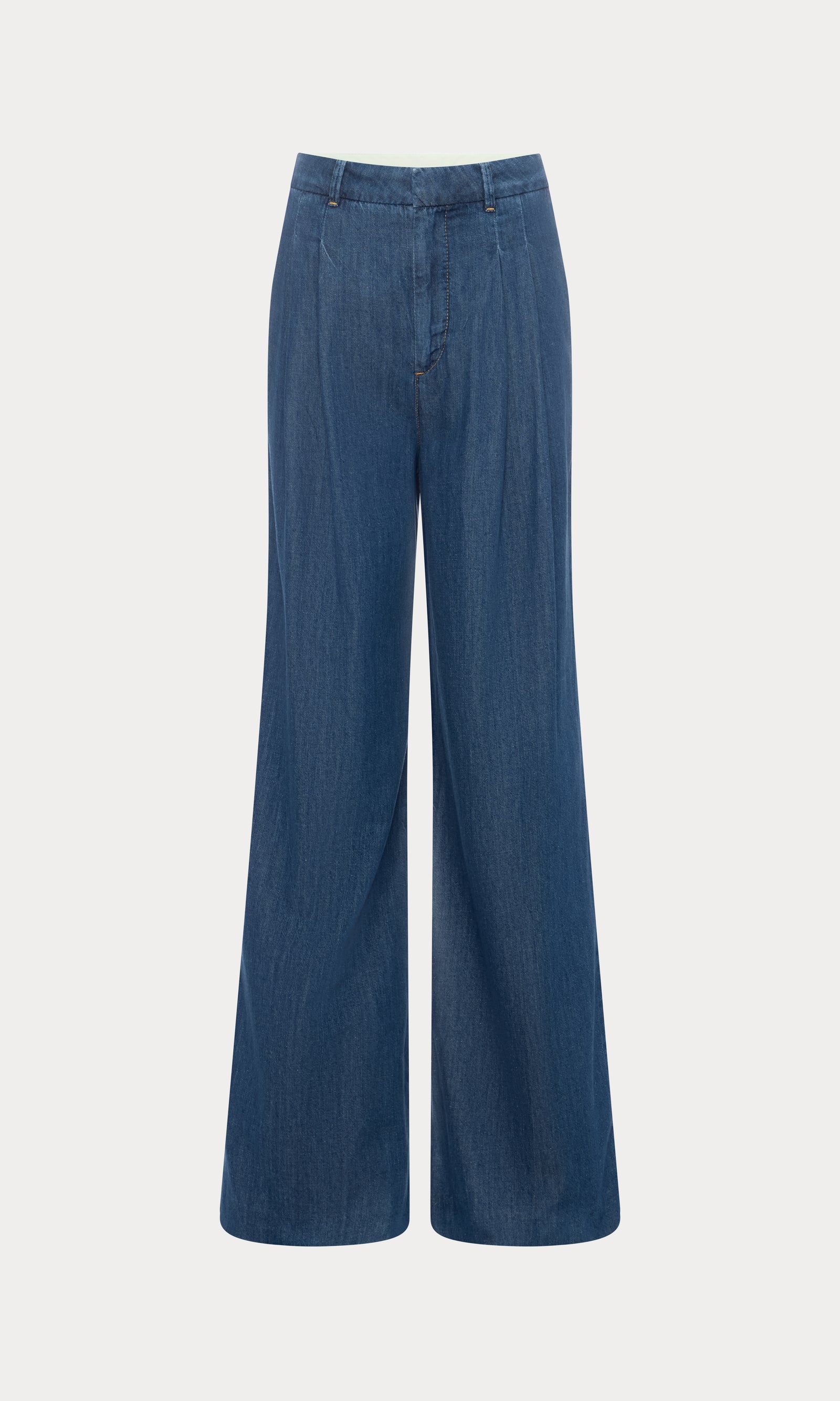 PLEATED HIGH WAISTED WIDE LEG TROUSER | INDIGO1187
