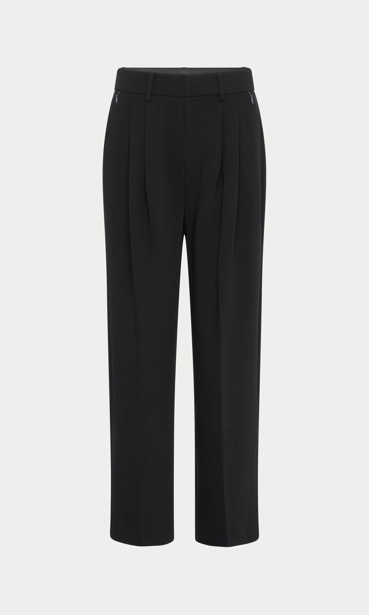 LUXE SUITING HIGH-RISE CROPPED WIDE LEG TROUSER | BLACK001