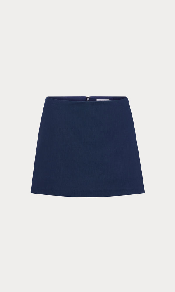 THE LINEN SKORT | HORIZON INK | FLAT