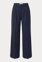 THE LOW RISE STRAIGHT LEG TROUSER | NAVY PINSTRIPE-7 | GOOD AMERICAN | GHOST