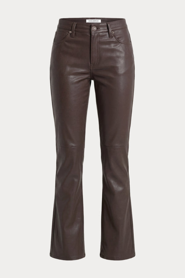 BETTER THAN LEATHER LOW RISE BOOTCUT PANT | ESPRESSO-7 | GOOD AMERICAN | GHOST