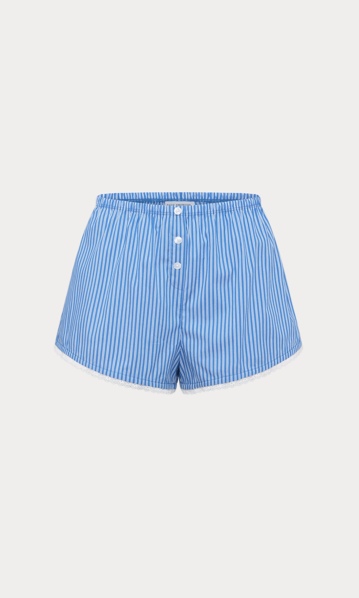 POPLIN PULL ON BOXER SHORTS | BLUE & WHITE STRIPE
