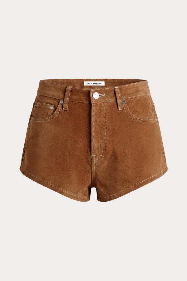 THE BETTER THAN SUEDE MICRO SHORT | CAFE CLAY-7 | GOOD AMERICAN | GHOST