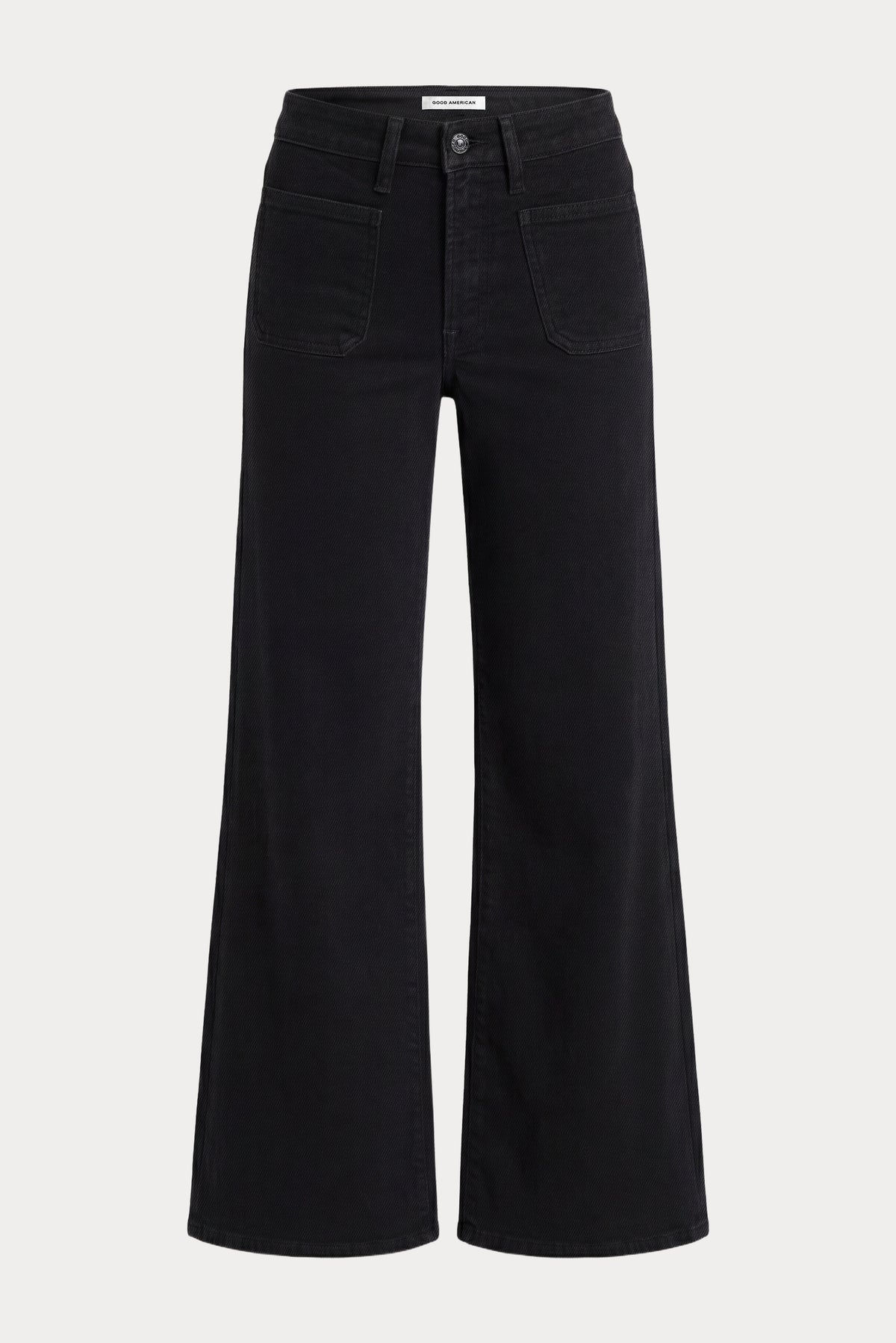 PATCH POCKET GOOD WAIST PALAZZO JEANS | BLACK001-7 | GOOD AMERICAN | MODEL