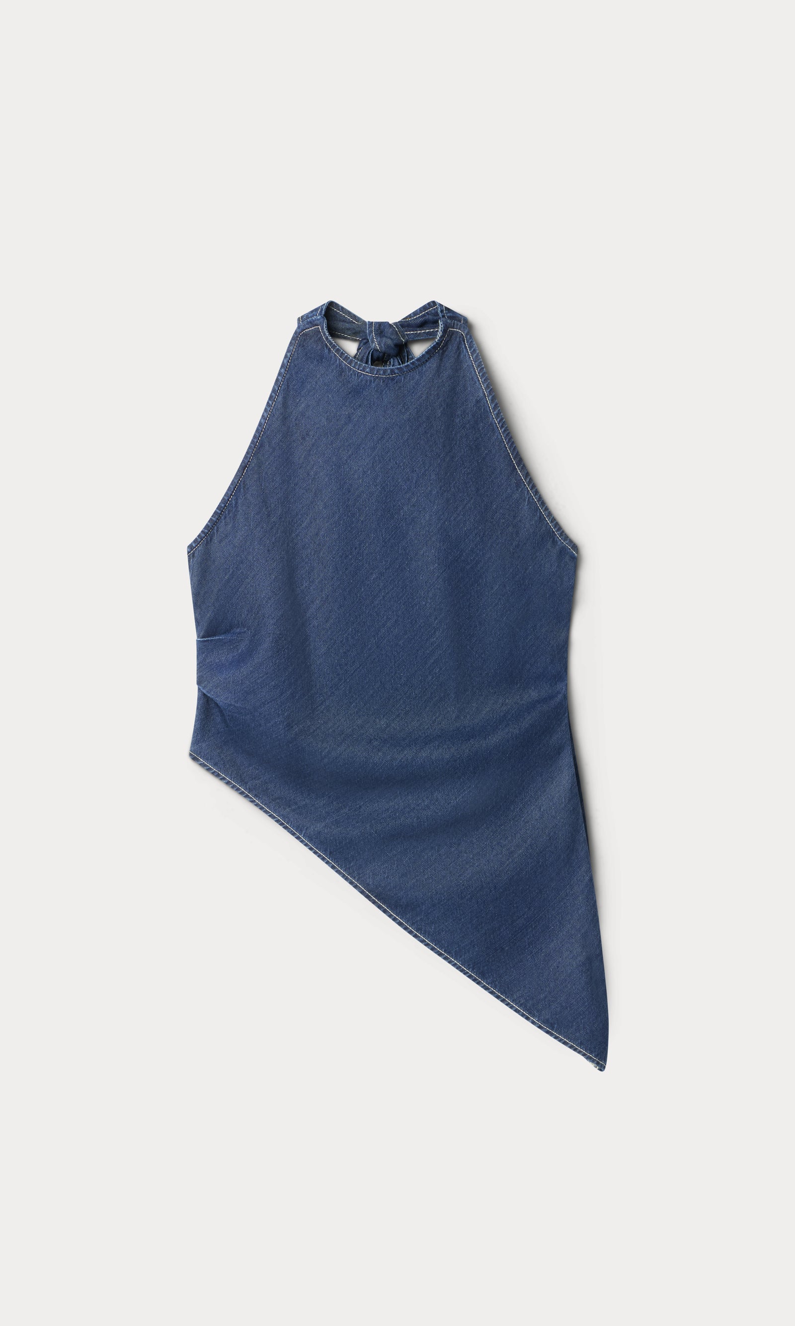 ASYMMETRIC HEM HALTER TOP | INDIGO1187