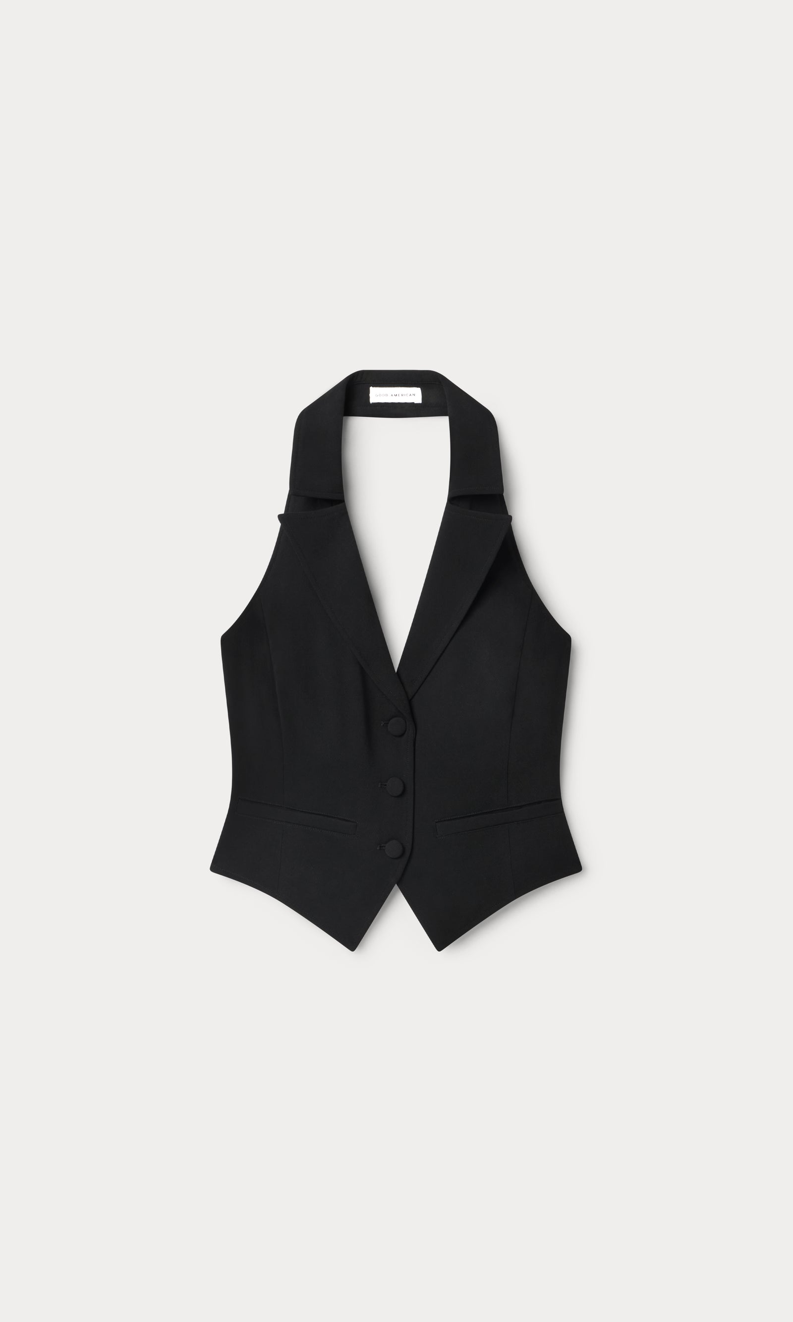 LUXE SUITING HALTER VEST | BLACK001