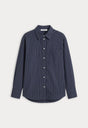 THE POPLIN EASY SHIRT | NAVY STRIPE-6 | GOOD AMERICAN | FLAT