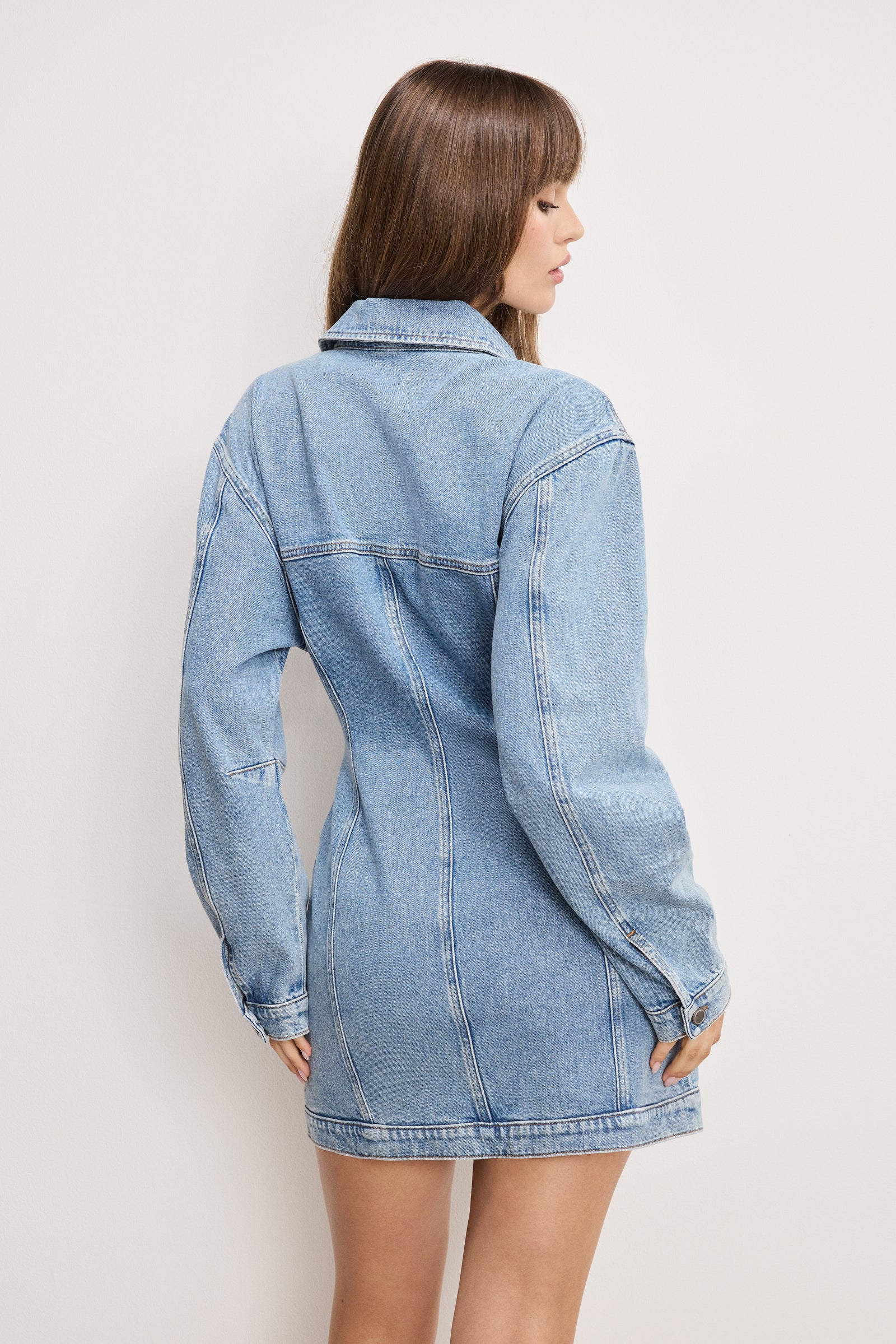 BARREL LONG SLEEVE MINI DRESS | INDIGO911