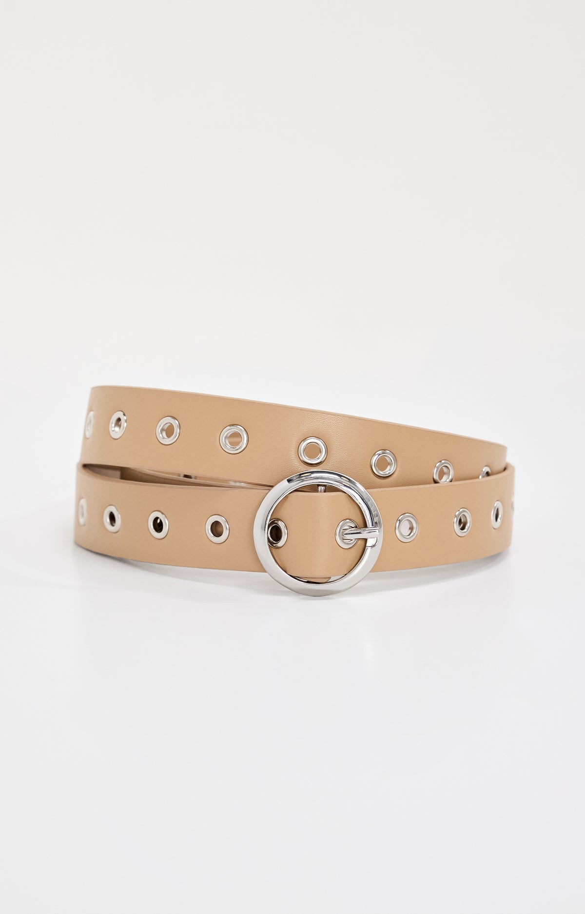 SKINNY EYELET BELT | TAN002