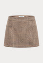 THE WOOL MINI SKIRT | BROWN PLAID-6 | GOOD AMERICAN | GHOST
