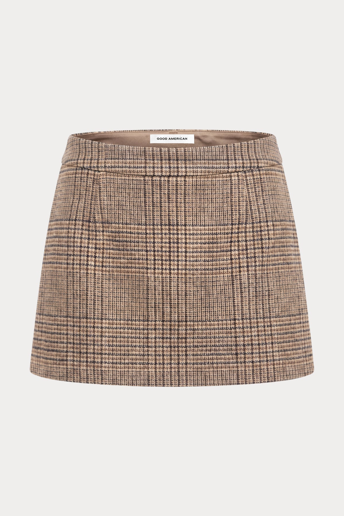 THE WOOL MINI SKIRT | BROWN PLAID-6 | GOOD AMERICAN | GHOST