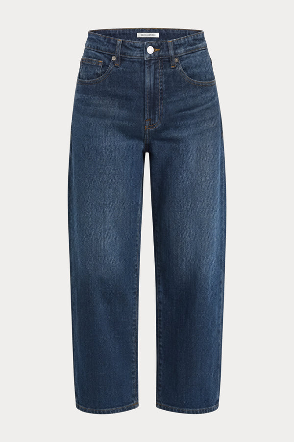 VINTAGE BARREL ANKLE JEANS | MERIDIAN-9 | GOOD AMERICAN | MODEL